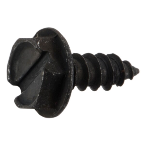 Midwest Fastener Sheet Metal Screw, #6 x 3/8 in, Black Oxide Steel Flange Hex Head Slotted Drive, 40 PK 39561 - main